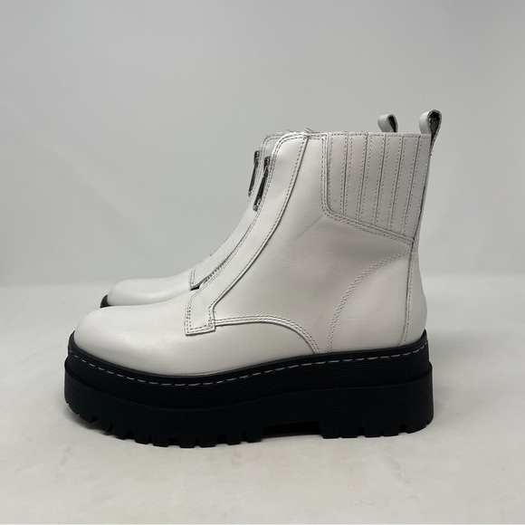 Marc Fisher Prisco Lug Sole Platform Boot Leather Cream Ivory White - NWT - Picture 10 of 13